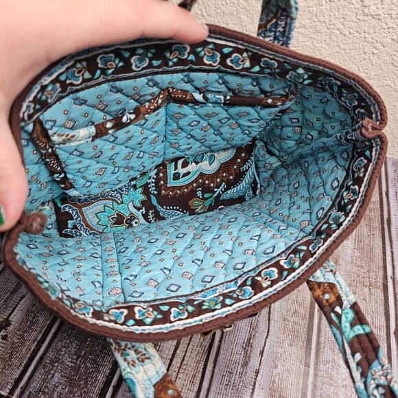 Vera Bradley small toggle tote and wallet set in retired Java blue floral print - Picture 6 of 11